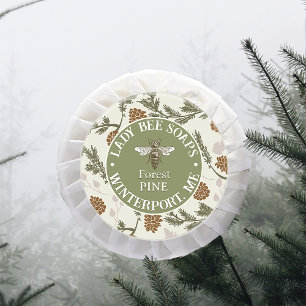 Étiquette Queen Bee Soap avec Pine Bough et Cones