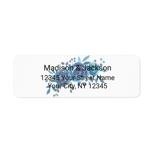 Étiquette Quelque chose aquarelle bleue épousant l'adresse