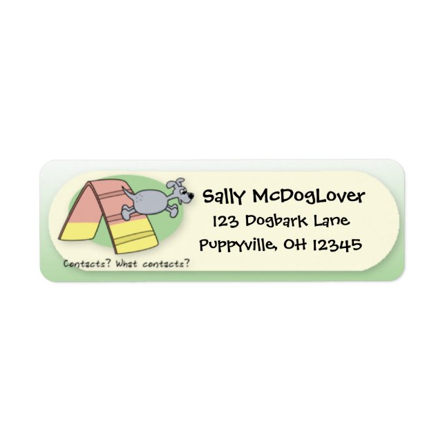 Étiquette Quels contacts ? Agilité du chien (Devant)