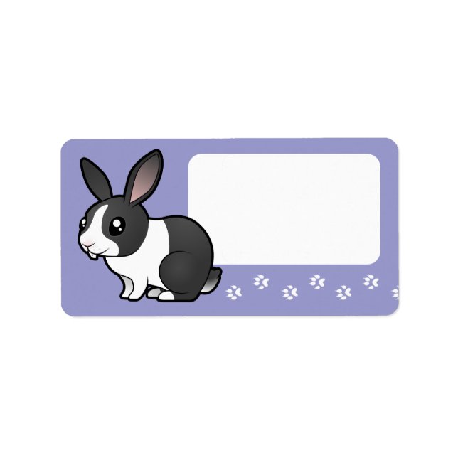 Étiquette Rabbit de dessin (cheveux lisses à l'oreille uppy) (Devant)