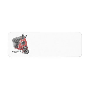 Étiquette Race Horse Portrait Soies