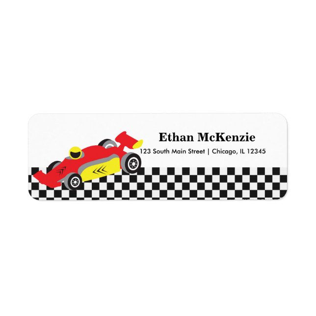 Étiquette Racecar (Devant)
