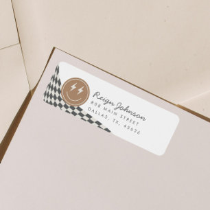 Étiquette Rad Cool Dude Boy's À damiers Retro Adresse de ret