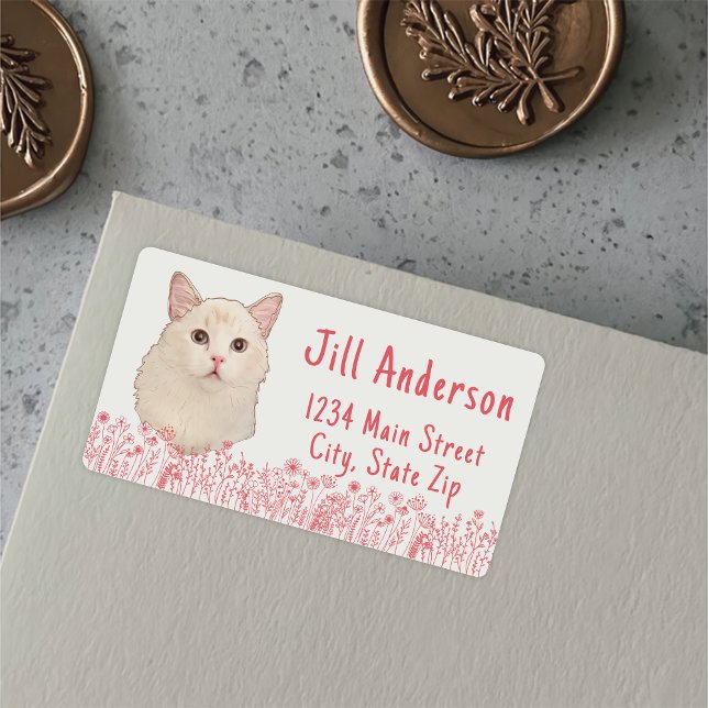 Étiquette Ragdoll Chat Personnalisé Dessin À Main (Créateur téléchargé)