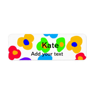 Étiquette Rainbow flower pride amour ajouter nom texte lqbtq