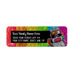 Étiquette Rainbow Glitter Unicorn LGBT  Change of Address<br><div class="desc">Rainbow unicorn return address labels are great for personal or professional use. Easily update the black and white chalkboard template. Faux glitter sparkles are fun and sassy.</div>