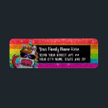 Étiquette Rainbow Glitter Unicorn LGBT  Change of Address<br><div class="desc">Rainbow unicorn return address labels are great for personal or professional use. Easily update the black and white chalkboard template. Faux glitter sparkles are fun and sassy.</div>