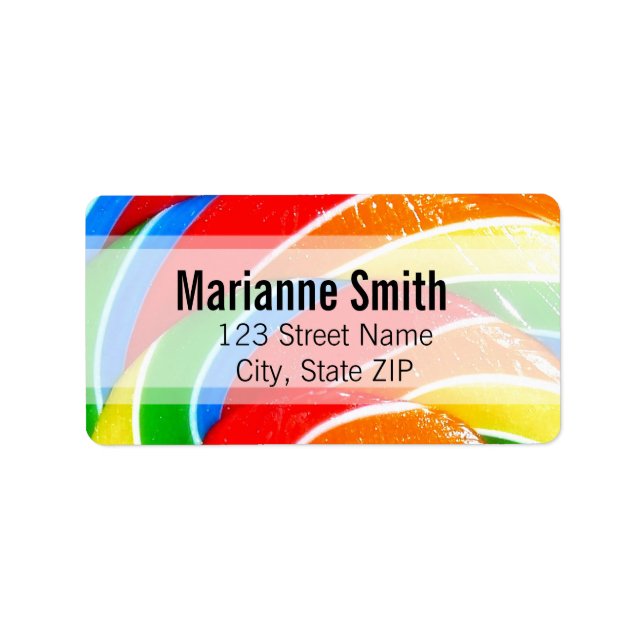 Étiquette Rainbow Lolly Swirl (Devant)