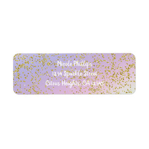 Étiquette Rainbow Pastel Gold Parties scintillant Imaginaire