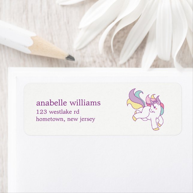 Étiquette Rainbow Unicorn Girls Birthday Party (En situation)