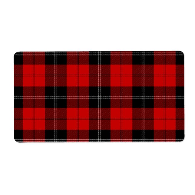 Étiquette Ramsay tartan rouge noir plaid (Devant)