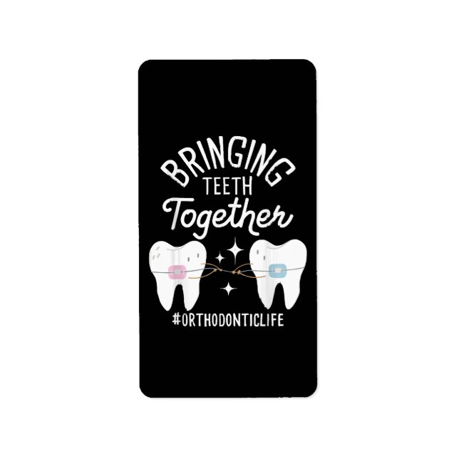 Étiquette Rapprocher les dents - Orthodontiste  (Devant)