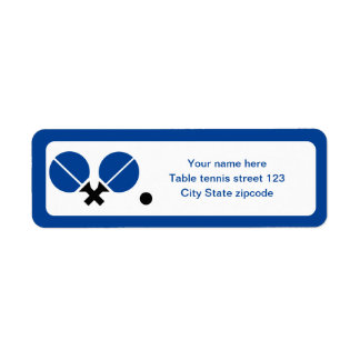 Étiquette Raquettes de ping-pong de ping-pong et bleu boule