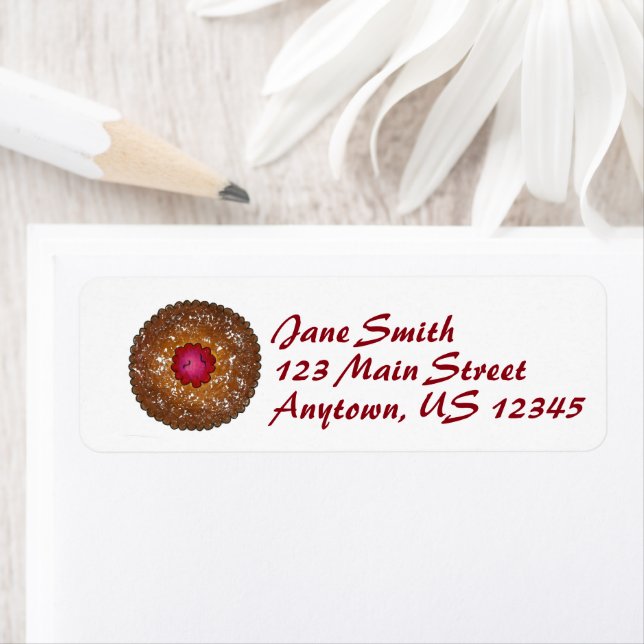 Étiquette Raspberry Linzer Torte Noël Cookie Holiday (En situation)