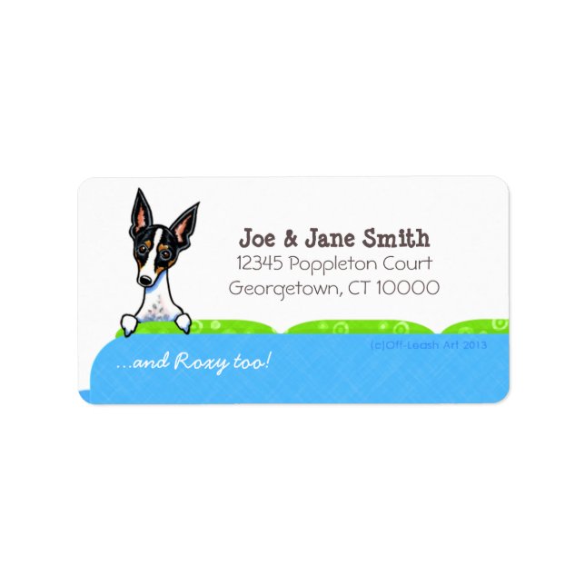 Étiquette Rat Terrier sur Canapé Nom de l'animal Personnalis (Devant)