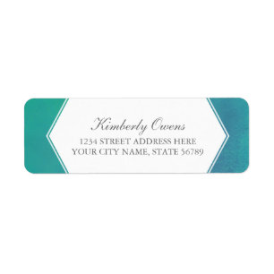 Étiquette Ravissement Turquoise Aquarelle verte Adresse de