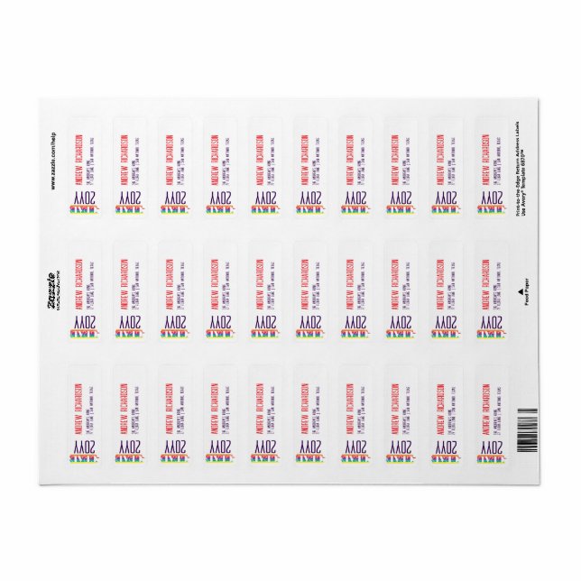 Étiquette Rayure arc-en-ciel moderne (Feuille entière)