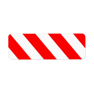 Étiquette Rayures blanches rouges d'une attention