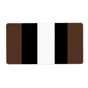 Étiquette rayures Brown, noir et blanc
