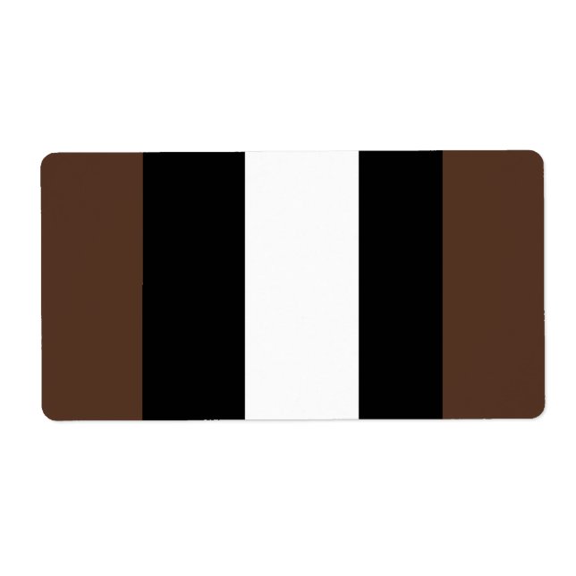 Étiquette rayures Brown, noir et blanc (Devant)