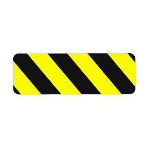 Étiquette Rayures noires jaunes d'une attention