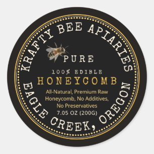 Étiquette réaliste Bee Honeypeb