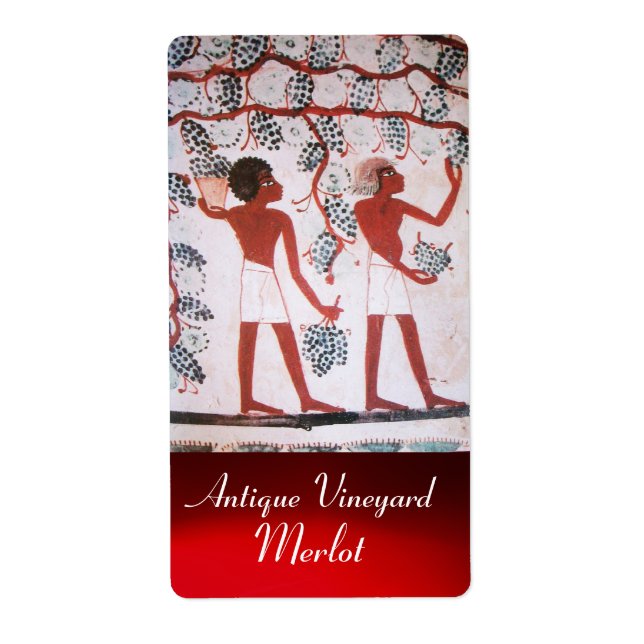 ÉTIQUETTE RÉCOLTE DE VIN ÉGYPTIENNE ANTIQUE (Devant)