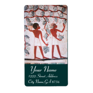 ÉTIQUETTE RÉCOLTE DE VIN ÉGYPTIENNE ANTIQUE