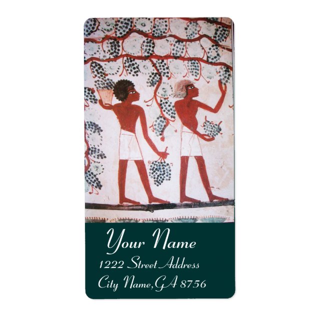 ÉTIQUETTE RÉCOLTE DE VIN ÉGYPTIENNE ANTIQUE (Devant)