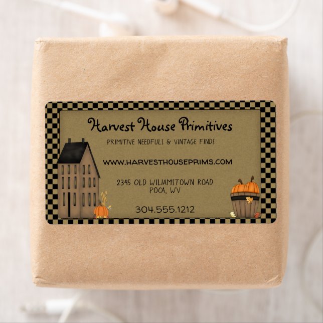 Étiquette Récolte Primitive Rustique Personnalisé Campagne (En situation)