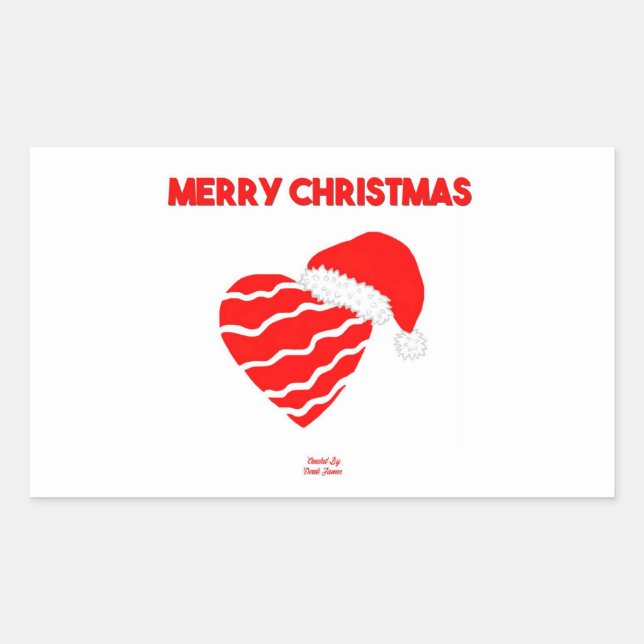 Étiquette Rectangle de Noël Père Noël (Devant)
