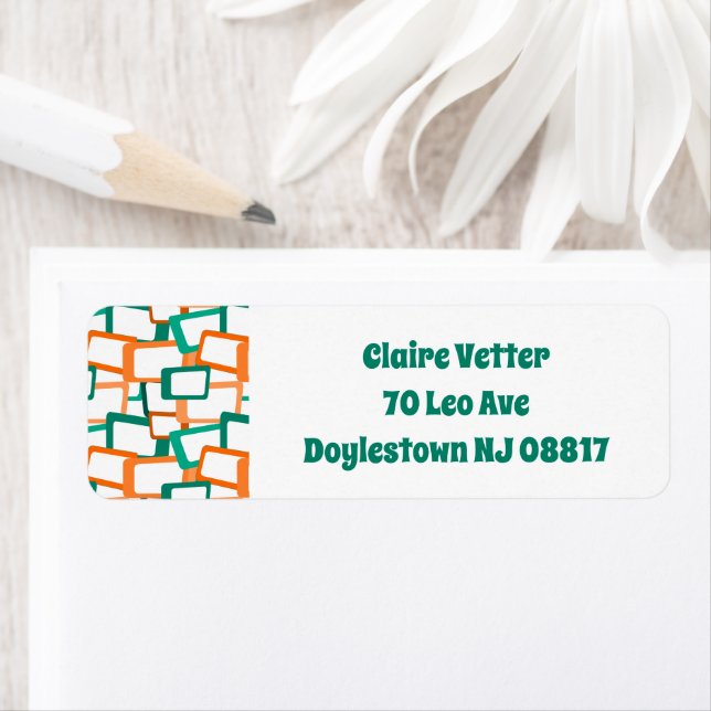 Étiquette Rectangles modernes du milieu du siècle (En situation)