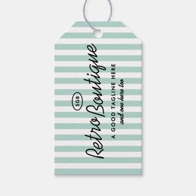 Étiquette rectangulaire rayée de boutique de Calif (Devant)