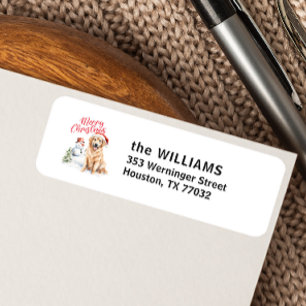 ÉTIQUETTE RÉCUPÉRATION D'OR SANTA HAT SNOWMAN PERSONNALISÉ