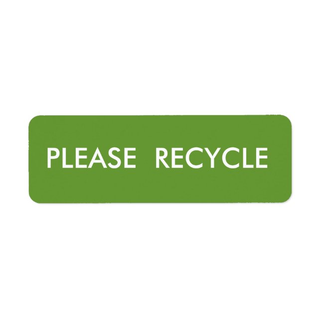 Étiquette Recyclage vert Avertissement simple Livraison (Devant)