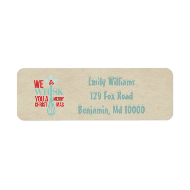 Étiquette Red and Blue Whisk You a Joyeux Noël (Devant)