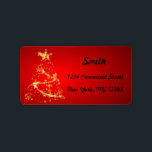 Étiquette Red and White Gold Christmas Retours Adresse Label<br><div class="desc">Red and White Gold Christmas Tree Retourner l'adresse étiquette</div>