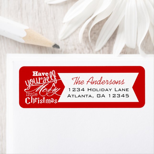 Étiquette Red Ayez-vous un joyeux petit Noël (En situation)