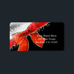 Étiquette Red Bow lance Chic Black Christmas Invitations<br><div class="desc">Red Bow Sparkles Chic Black Christmas Invitations. Customisez avec tout texte. Éléments correspondants disponibles.</div>