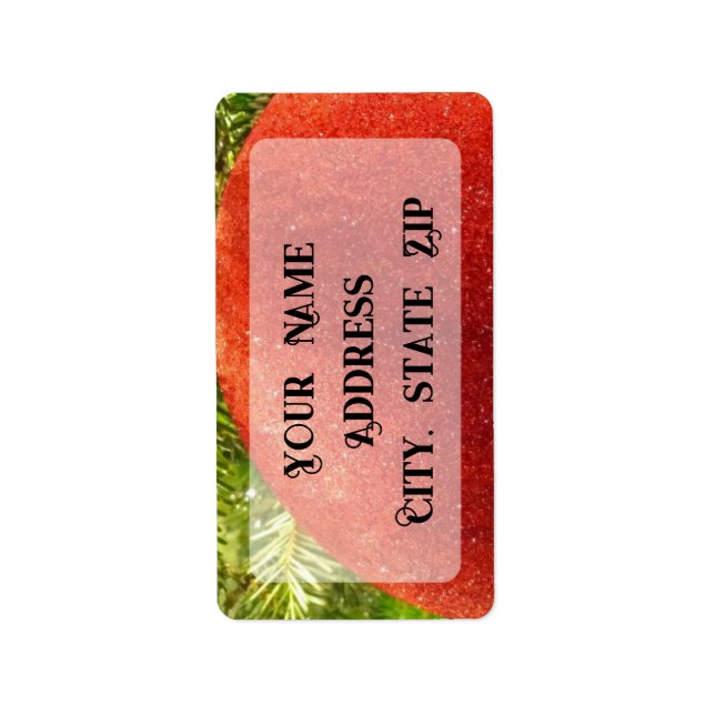 Étiquette Red Christmas Ornament Bauble  (Devant)