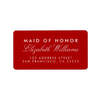 Red Elegant Maid of Honor Retourner l'adresse Étiq
