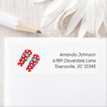 Red Flip Flops Summer Beach Retourner l'adresse La