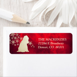 Étiquette Red Gold Winter American Cocker Spaniel