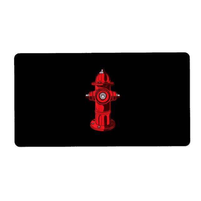 Étiquette Red Graphic Fire Hydrant Pompier Cadeaux de travai (Devant)