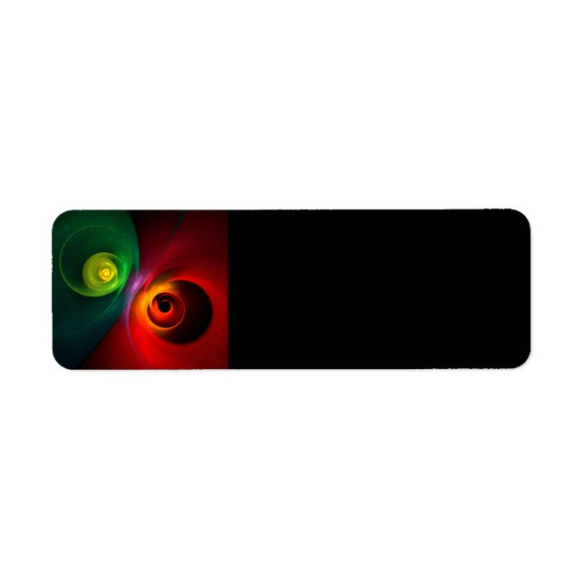 Étiquette Red Green Yin Yang Moderne Motif d'art Abstrait #2 (Devant)
