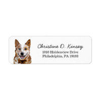 Red Heeler Cattle Dog Adresse de retour Label