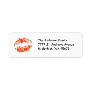 Étiquette Red Lips Return Address Label