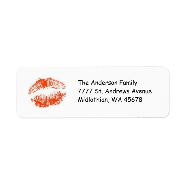 Étiquette Red Lips Return Address Label (Devant)