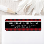 Étiquette Red Plaid Christmas Holiday Retourner l'adresse Ét<br><div class="desc">Red Buffalo Plaid Christmas Holiday Adresse de retour Label</div>