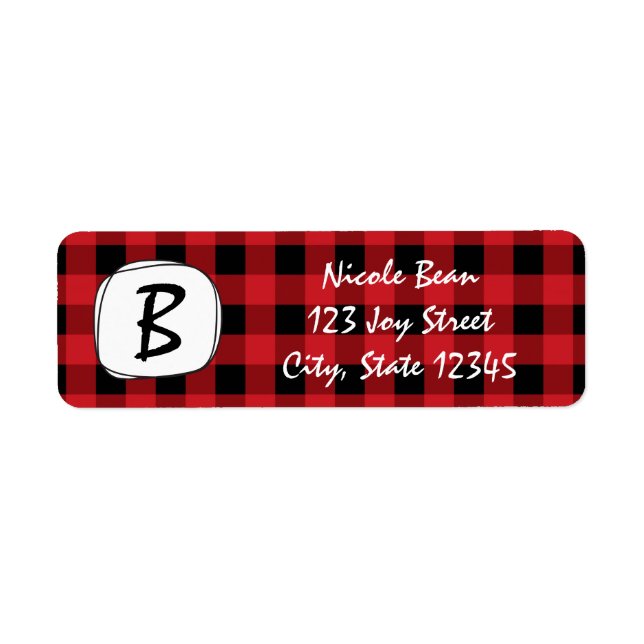 Étiquette Red Plaid Rustic Frame Holiday Address Labels (Devant)
